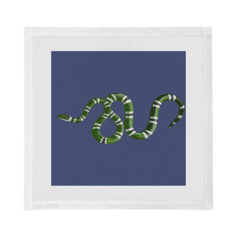 Serpent Cotton Sateen Dinner Napkins, Blue