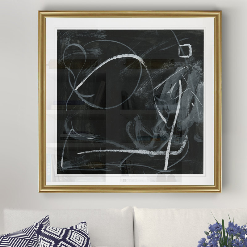 Erase ii', reproduction d’art, Cadre doré, H 26,5 po x l 26,5 po x P 1,5 po