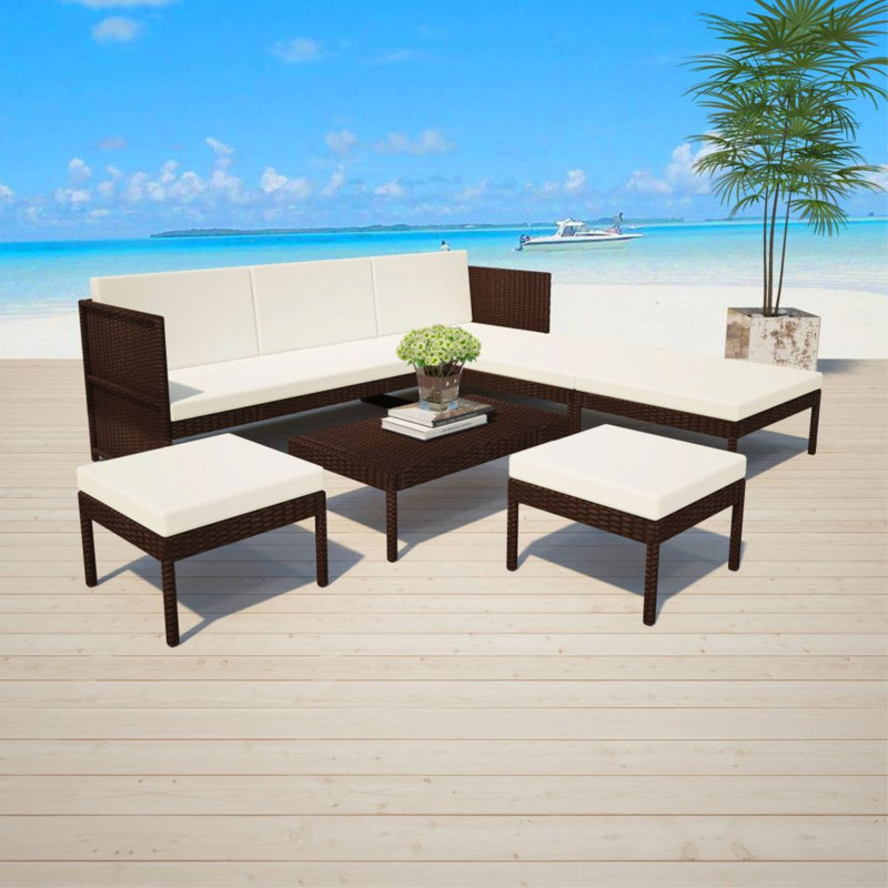 Wallsend Sectional Seating Group with Cushions, Brown