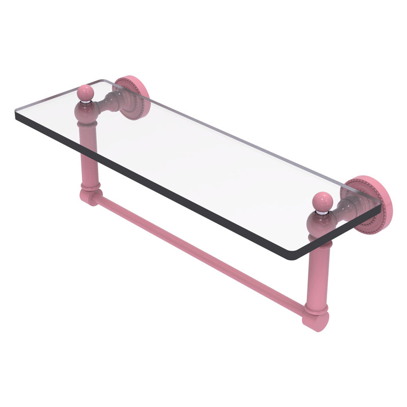 Tablette flottante avec barre à serviettes Dottingham, H 5 po x l 16 po x P 5 po, Rose