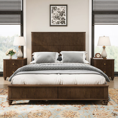 Solid Wood Bed Frame,with Headboard