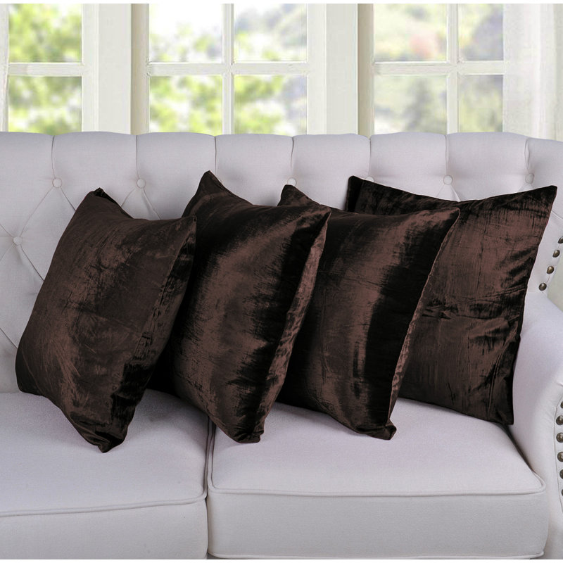 Floral Square Cushion Cover, Brown