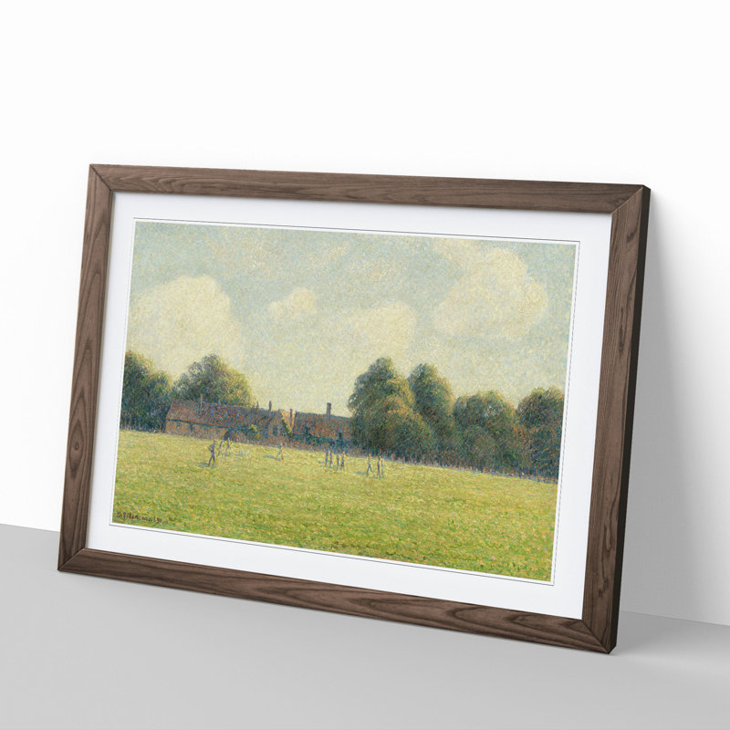 Hampton Court Green by Camille Pissarro - Framed Print, 27cm H x 36cm W x 2cm D, Walnut Framed