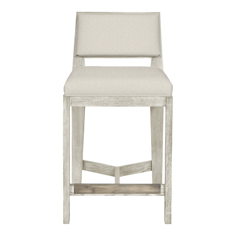 Scoville By Thom Filicia Upholstered Counter Stool with Solid Wood Frame, Wrenn, Chenille performance neige Nomad