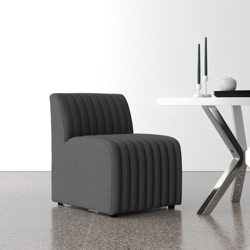 Brandt Dining Chair, Fiqa Charcoal Boucle