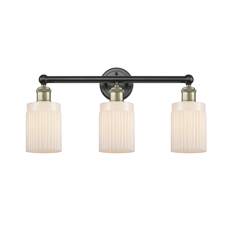 Kamena 3 - Light Dimmable Vanity Light, Matte White, Black Antique Brass
