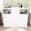 Lit escamotable simple en bois avec station de charge intégrée, tiroir de rangement et tablettes-2030207006