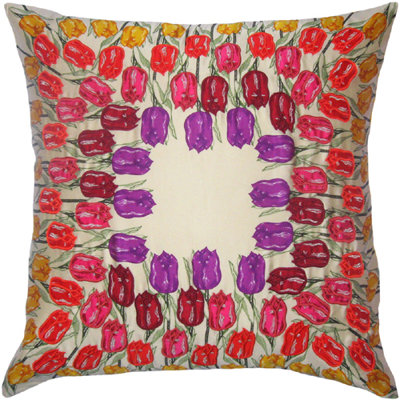 Flower Power Floral Down Throw Pillow
