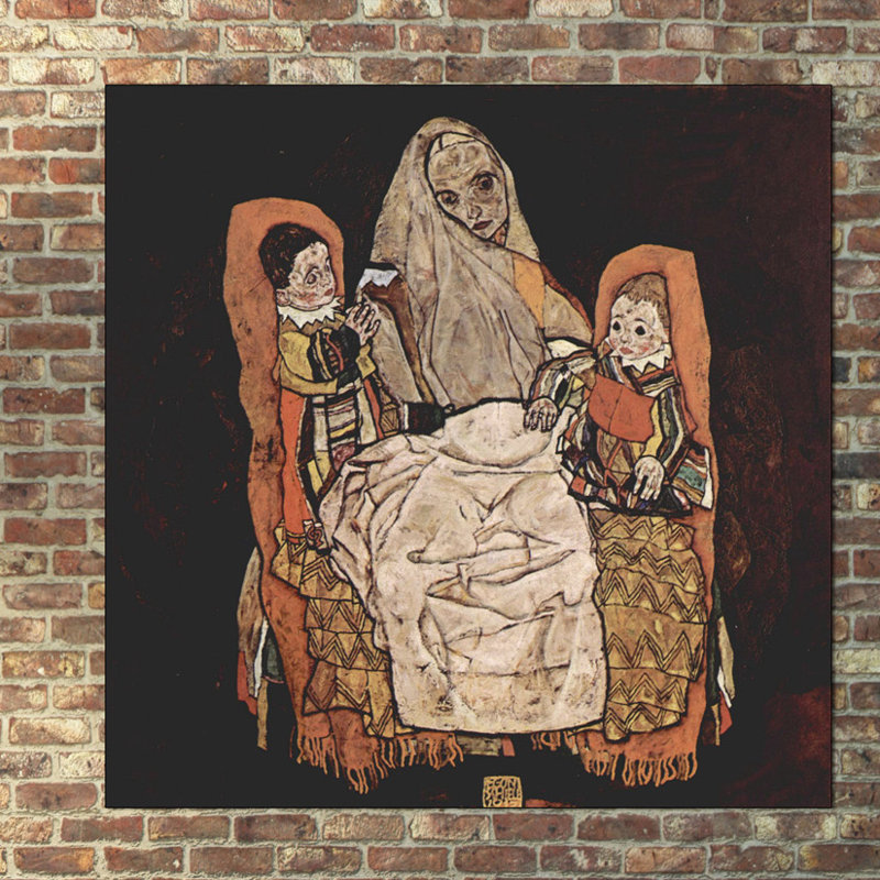 Egon Schiele - Wrapped Canvas Painting, 100cm H x 100cm W x 1.8cm D