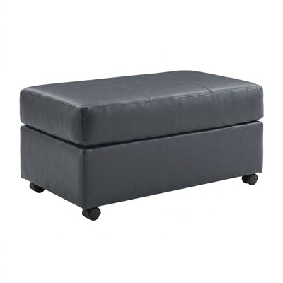 Latitude Run® Caro Leather Upholstered Ottoman