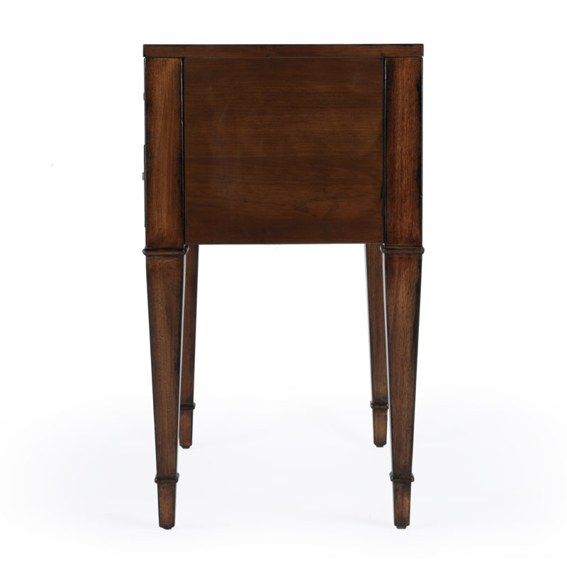 Kai Black 2 Drawer Nightstand, Antique Cherry