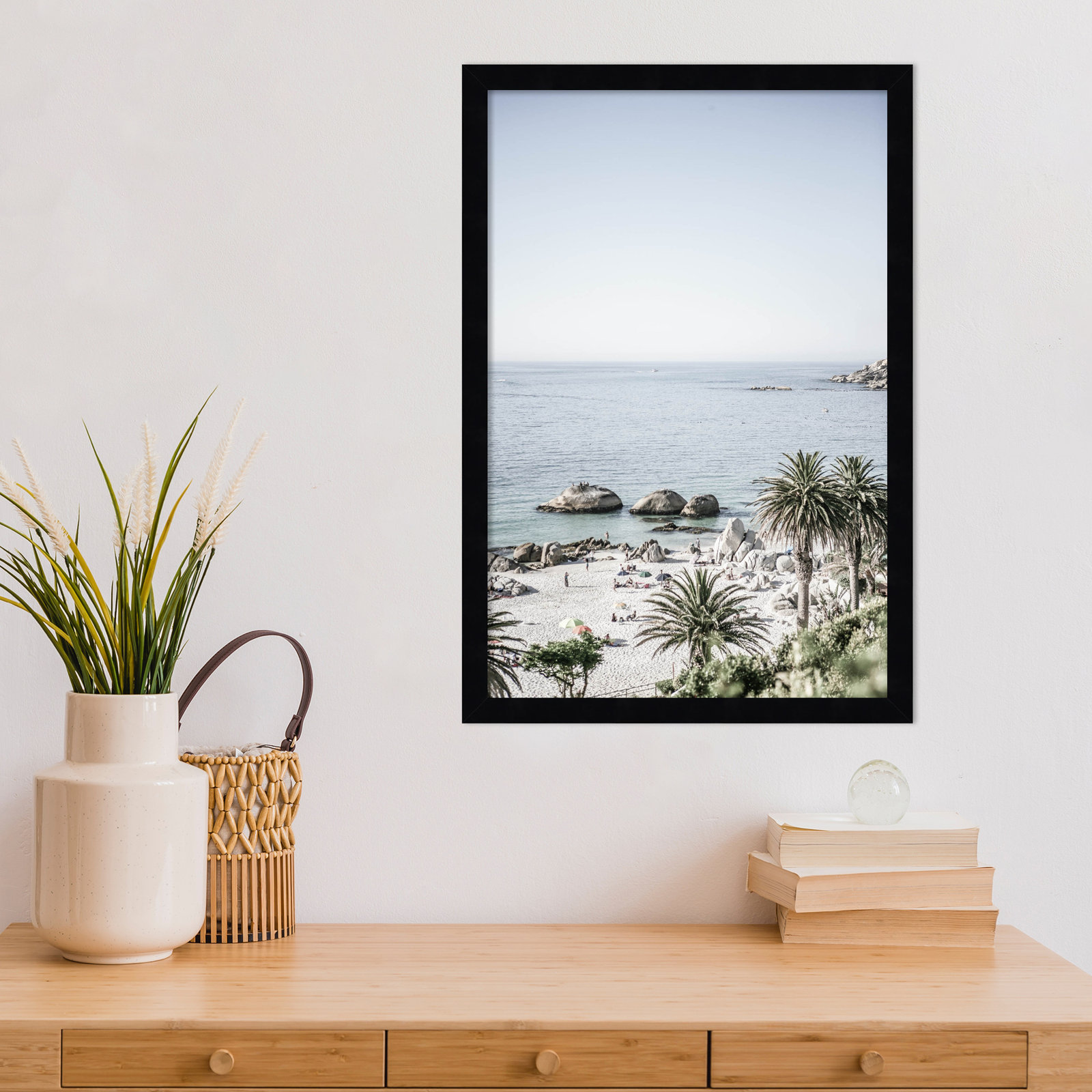 Pindall "Clifton Beach" Print, Black, 21" H x 15" W