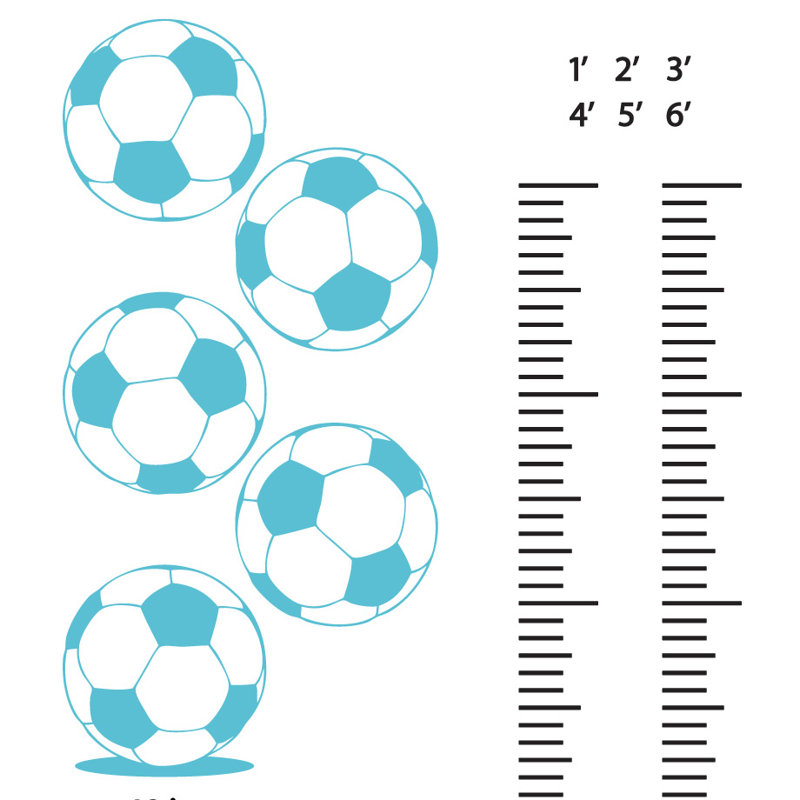 Décalcomanie murale graphique de croissance foot, Bleu geyser