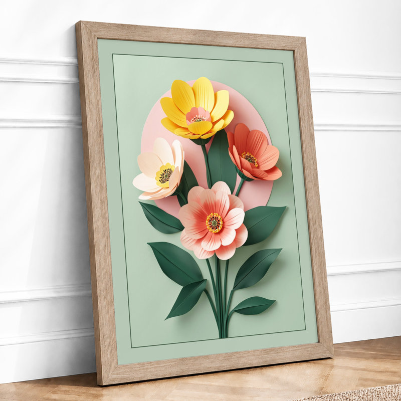 Blooming Paper Garden Botanical - Framed Print, A1 - 84.1 x 59.4 cm, Oak