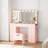 Greyden Vanity With 11 Drawers & Lighting Bulbs, Storage Stool & 10X Magnifying Mirror-1968264820