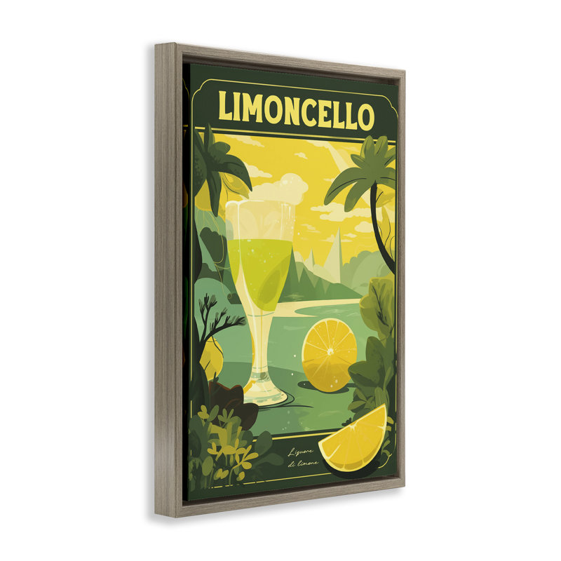 Cocktail de citron dans un cadre flottant de scène tropicale, design par Andreas Magnusson, H 25 po x l 17 po