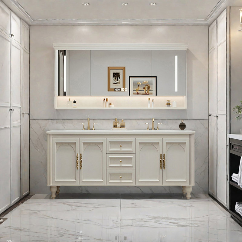 Armoire de salle de bain française, H 31,49 po x l 62,99 po x P 21,65 po
