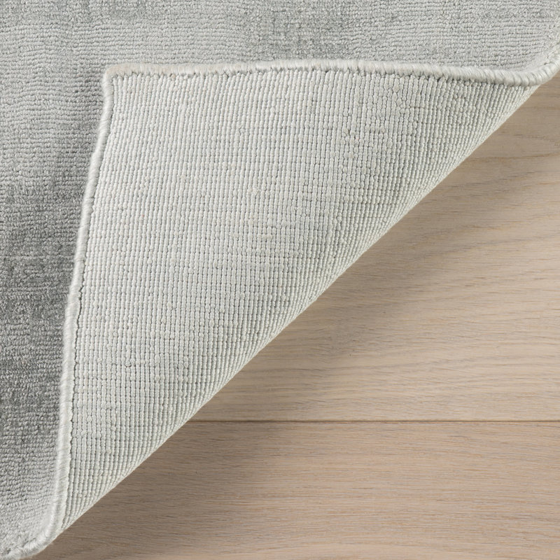 Tapis en viscose noué à la main Alva Sky, Rectangle 9 pi 6 po x 13 pi 6 po