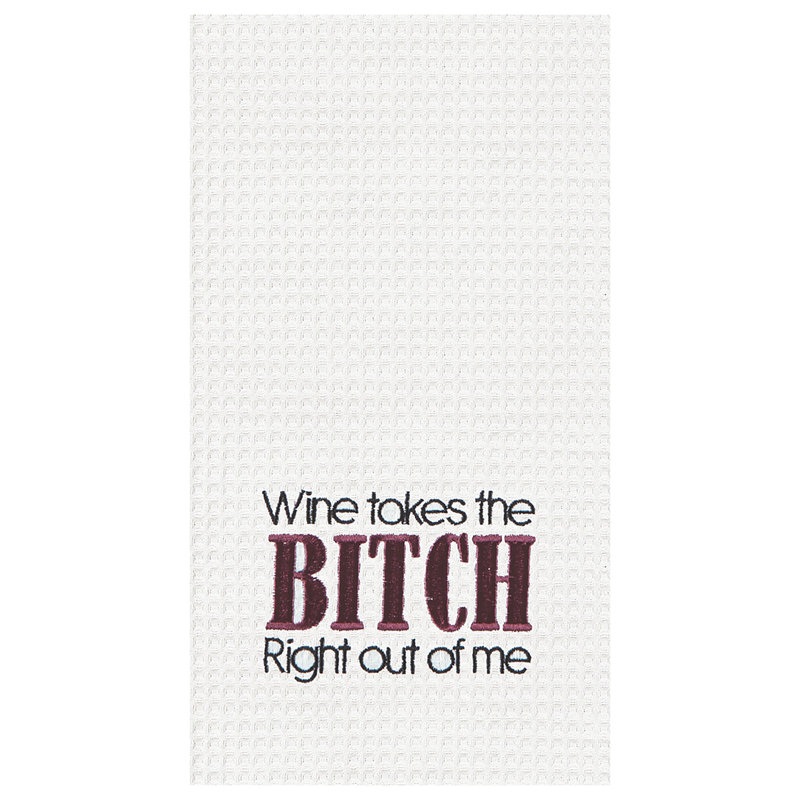 Serviette de cuisine Wine Takes The .. Right Out Waffle Weave