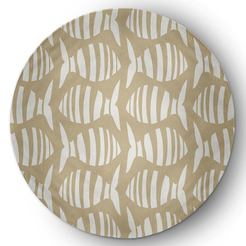 Marenisco Chenille Animal Print Indoor Rug, Round 5'