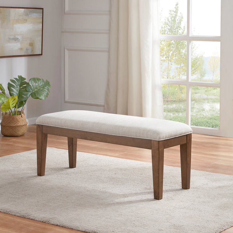 Polyester Upholstered Bench, Beige