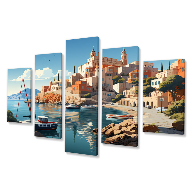 Capri, Italie, paysage côtier, rêve V - Paysage, Italie, art mural multipanel