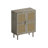 4-Doors Rattan Mesh Storage Cabinet, Sideboard With Eight Storage Spaces, For Entryway, Living Room, Hallway (Grey With Woodgrain)-253433983