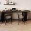 Table de bar droite noire en bois massif