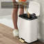 Poubelle de salle de bain MRBIN avec couvercle, petite poubelle de cuisine à fermeture en douceur sans contact, poubelle rectangulaire en métal 12L / 3,2gal avec pédale en acier inoxydable pour le bureau, accessoires de chambre à coucher, blanc