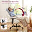 Chaise de bureau rembourrée de 28,3 po de largeur avec roulettes pour bureau à domicile, coiffeuse et dortoir-2067200340