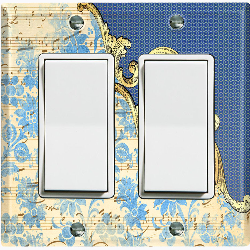 Patterned 2 - Gang Toggle Light Switch Standard Wall Plate