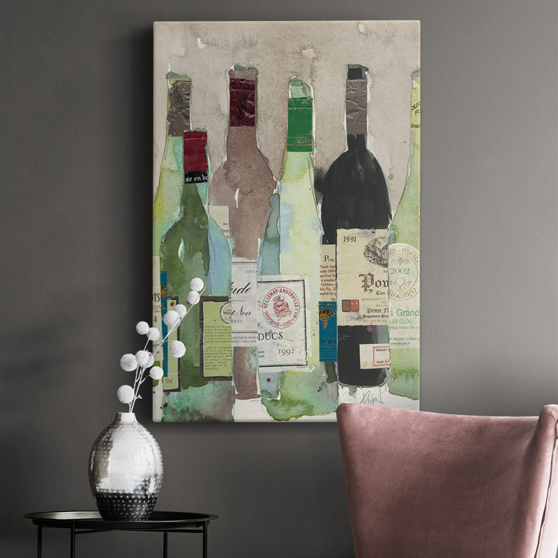 Rouge ou blanc II - peinture sur toile tendue, L 12 po x H 18 po