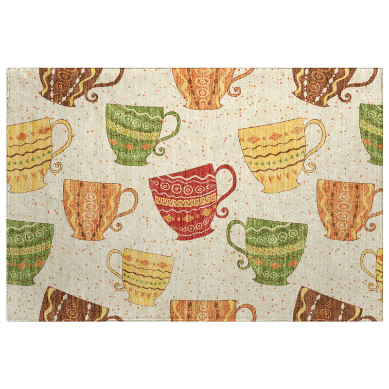 Premium Machine Washable Dream Shag ADS170 Tea Cups Rug, 1'8" x 2'6"