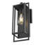 Lanterne murale d'extérieur 1 lumière noire mate 13 po avec vitres en verre bullé