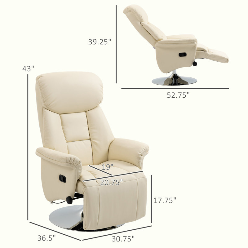 Adjustable Swivel Recliner with Footrest