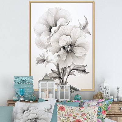 " Grey Timeless Minimalism Hibiscus "