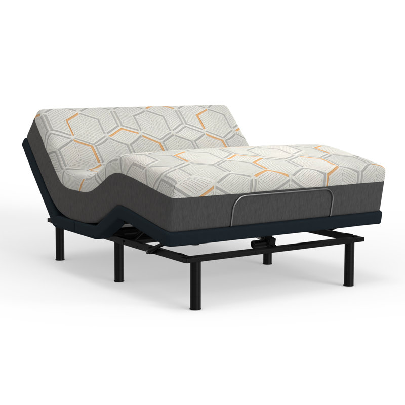 Blissful Nights 12'' Medium Copper Infused Infused Memory Foam Mattress and Adjustable Base, Full