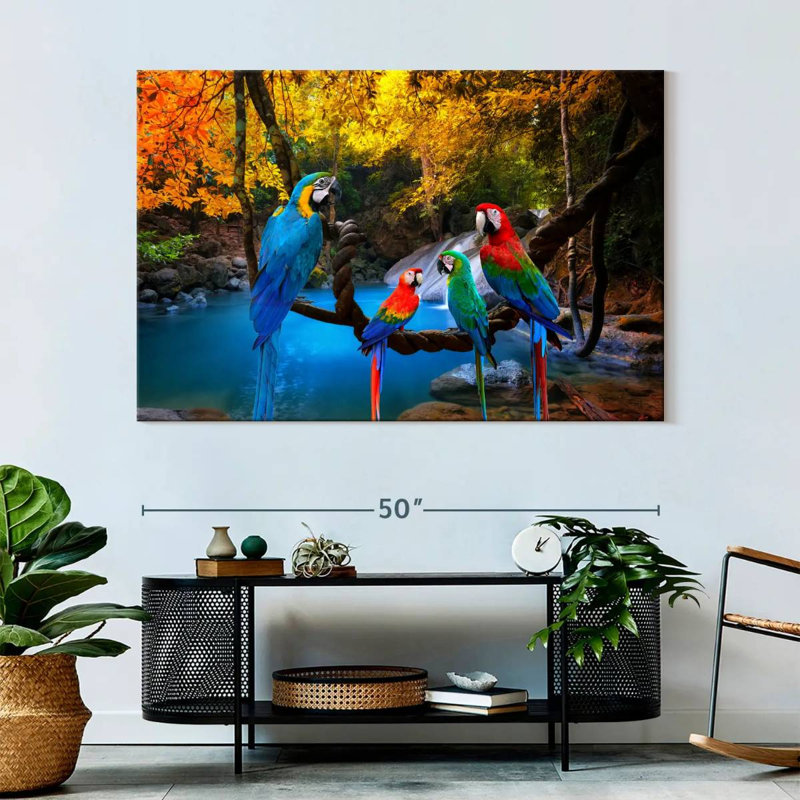 Brampt Safari Parrots, 34" H x 51" W