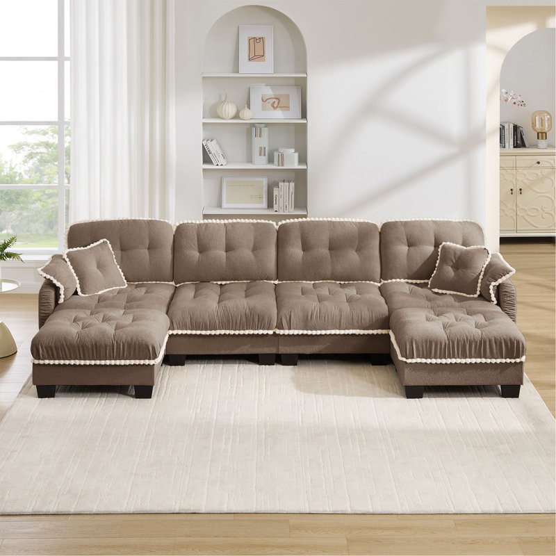 Canapé Chenille Cloud, L 131,5 po, Brown Chenille