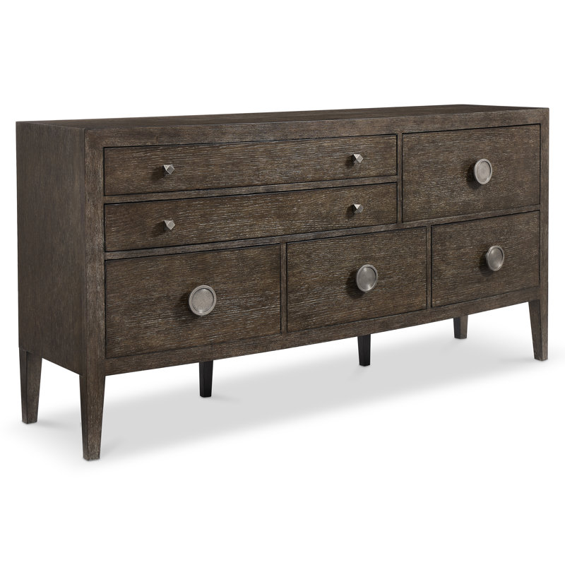 Linea 8 Drawer Dresser with Mirror, Cerused Charcoal