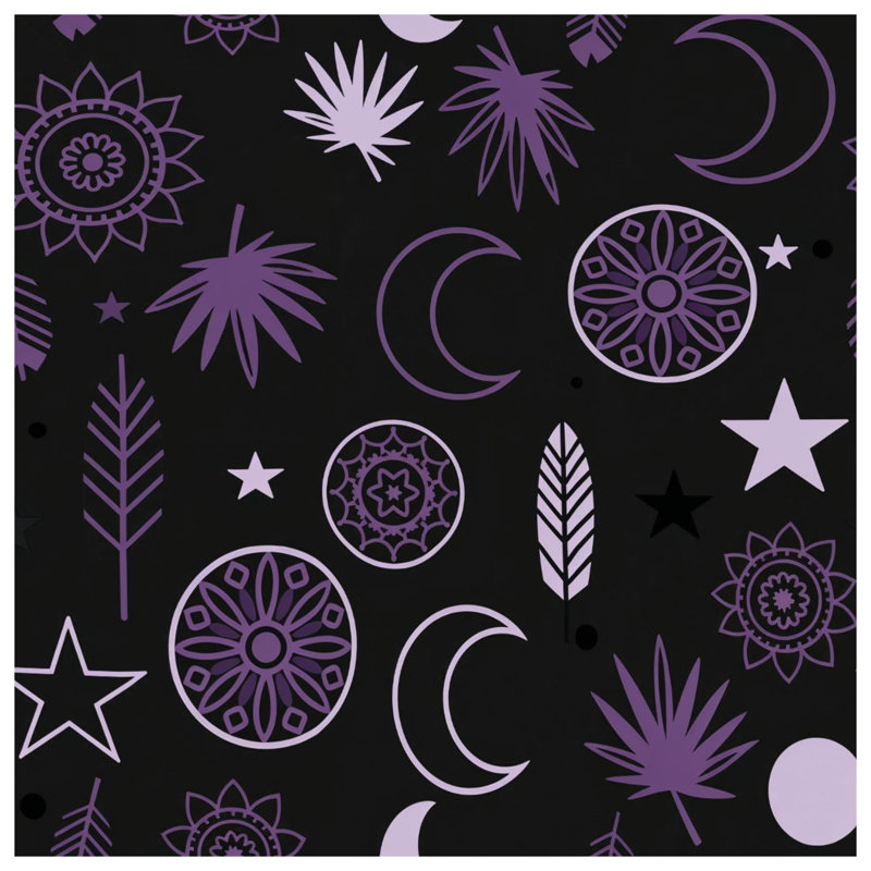 Purple Moon Star Pattern Duvet Covers, Twin