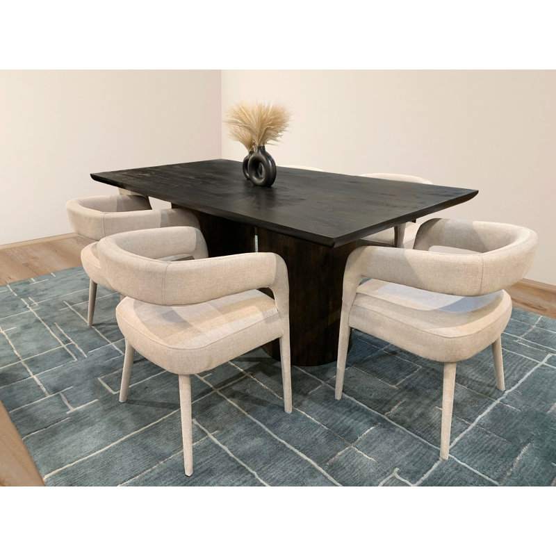 Ensemble de salle à manger 7 pièces Sinay avec 6 chaises Galway Ivory