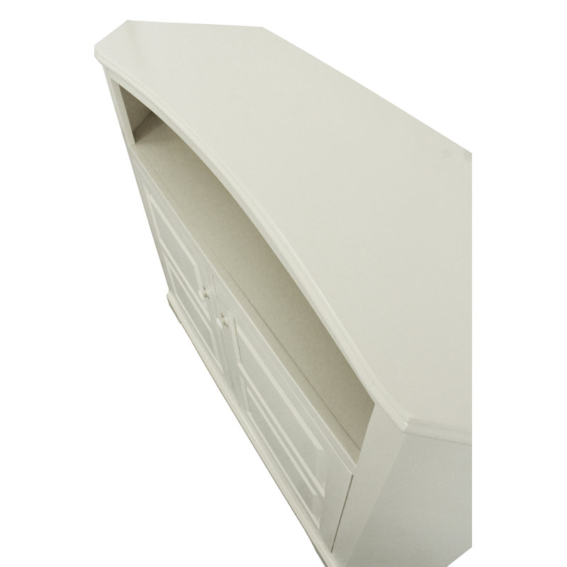 Inouye Unfinished Corner TV Stand for TVs up to 65", Soft White