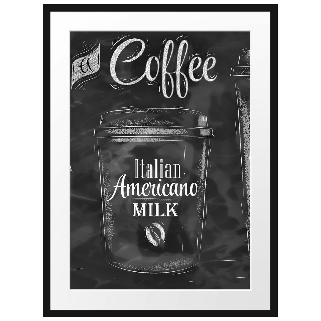 Gerahmtes Poster Take A Coffee - Kaffee zum Mitnehmen