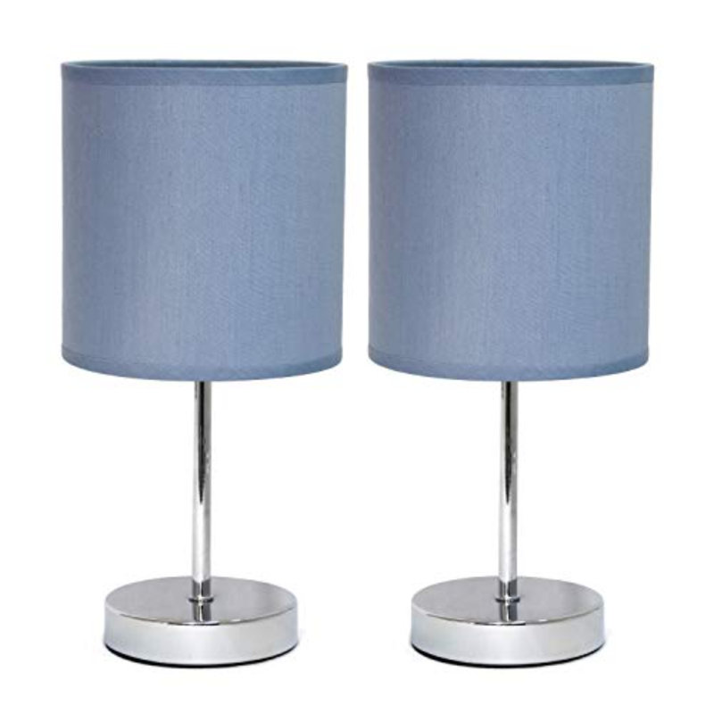 Mini lampe de table simple avec abat-jour cylindrique en tissu Amandev Simple Designs, Mauve