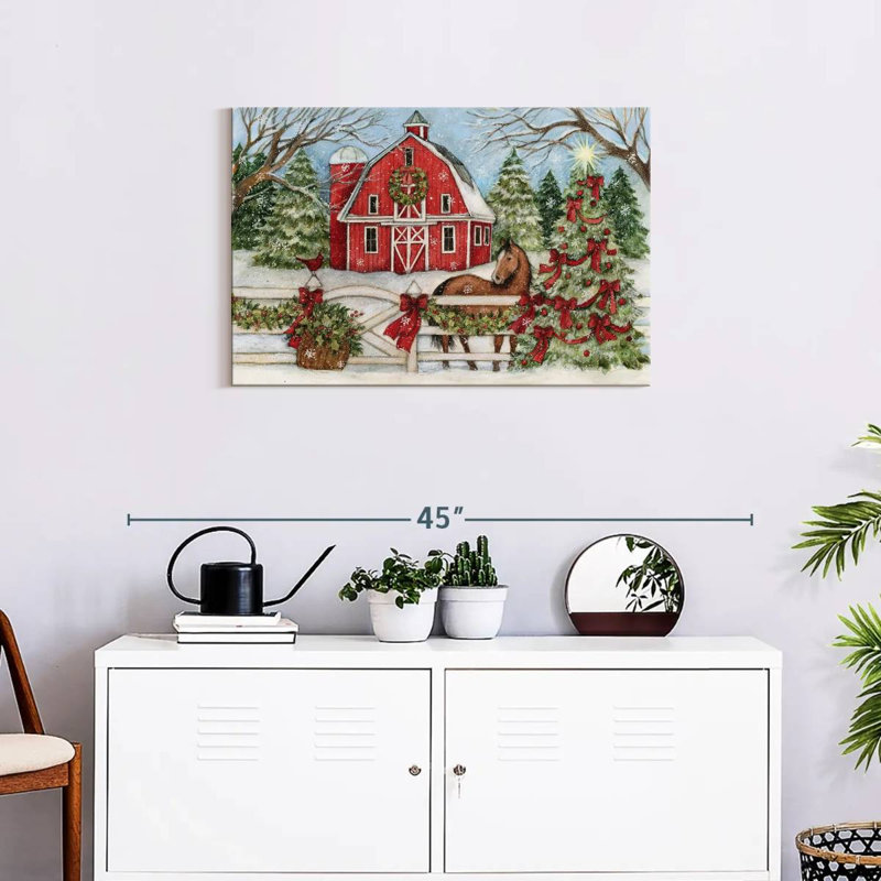 Lelend Winter Barn Horse, 20" H x 30" W