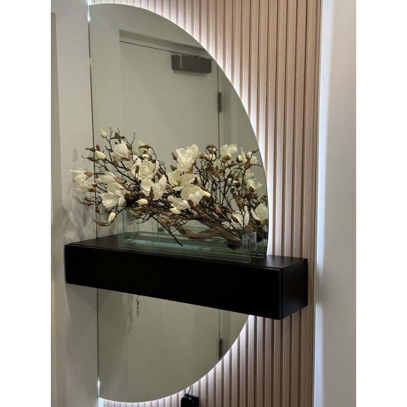 Sloped Glass Planter With White Magnolias