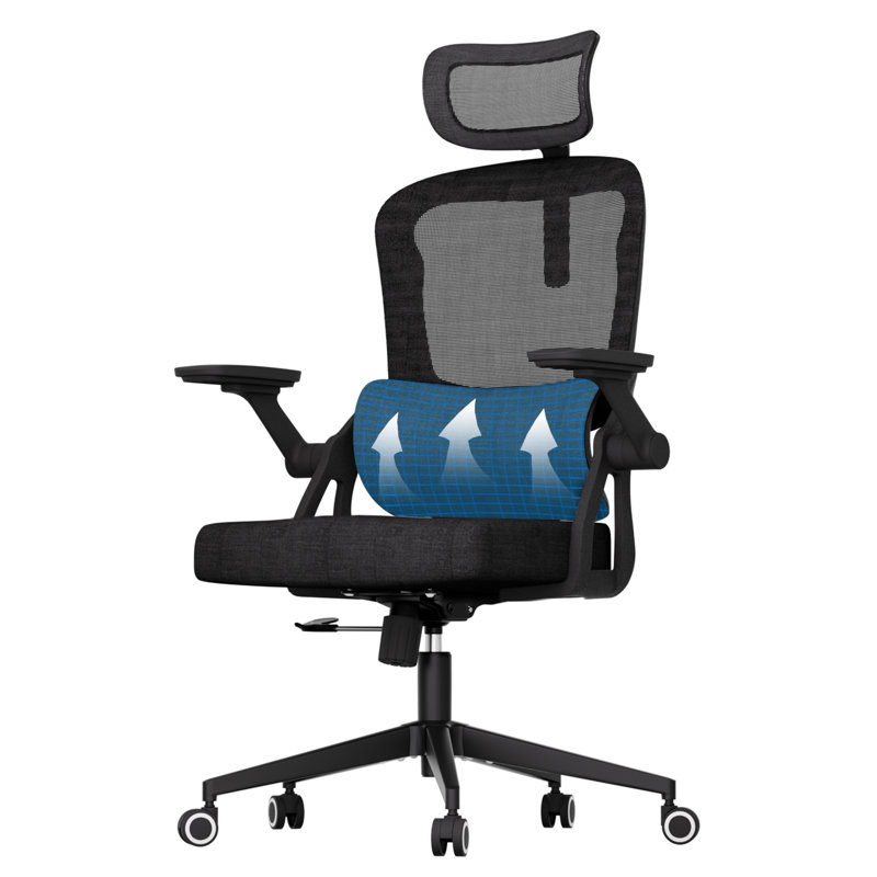 Fauteuil de bureau ergonomique avec support lombaire et accoudoirs relevables Omir
