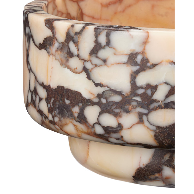 Digby Handmade Purple Breccia Decorative Bowl, 3.5" H x 8" W x 8" D