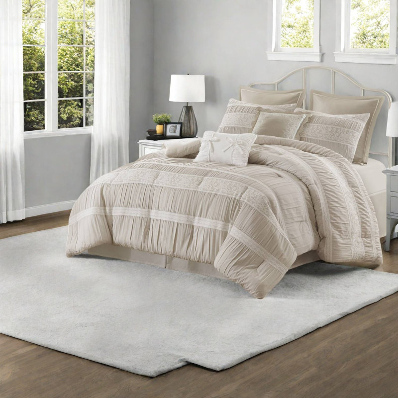 De literie pour grand lit, jacquard en polyester style maison de campagne